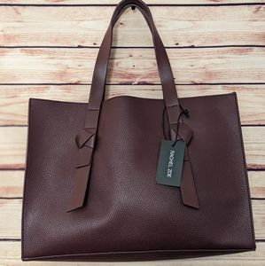 Rachel Zoe bordo deep Burgandy vegan leather open tote bag